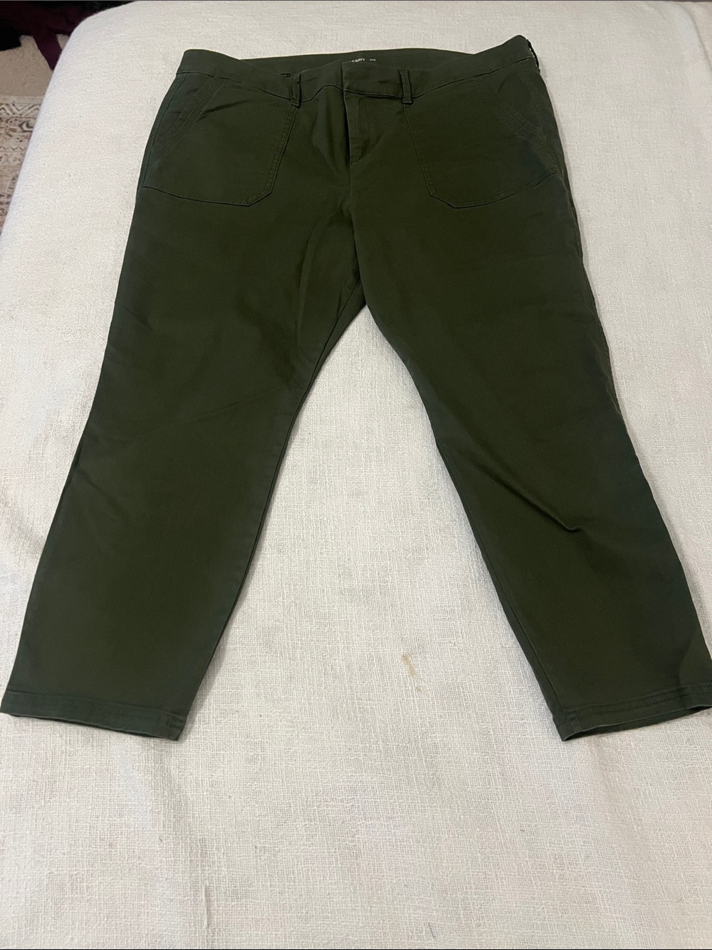 Old Navy Women’s Olive Green High-Wasted Pixie Straight-Leg Pants Sz 18-Petite